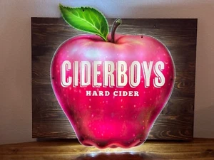 CIDERBOYS HARD CIDER LED BAR SIGN MAN CAVE GARAGE DECOR APPLE LIGHTED NEW - Picture 1 of 4