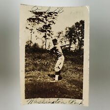 Washington Park Baseball Player Photo 1920s Chicago Man Swinging Bat A3443