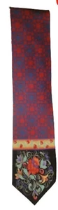Jim Shore Geometric/Floral Signature Silk Neck Tie - Picture 1 of 2