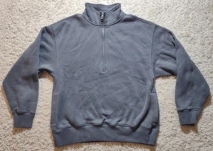 Abercrombie & Fitch weiches A&F Sweatshirt 1/4 Zip Pullover blau grau Herren S NEU - Bild 1 von 9