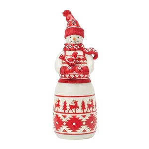 Jim Shore NORDIC NOEL SNOWMAN WITH CARDINAL-THERE'S SNOW ONE LIKE YOU 6017044 - Picture 1 of 4