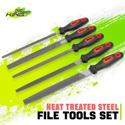 Forged Milled Heat-treated Steel Rubber Coat Handle Bastard File Set for Metal - Image 1 of 4