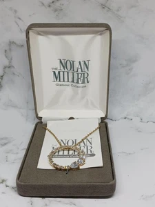 Nolan Miller Circle of the Heart Pendant Necklace Glamour Collection CZ Gold Ton - Picture 1 of 12