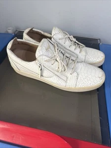 Giuseppe Zanotti Croc Goffrato Zip-Up Scarpa Pelle Uomo 12 45 Made in Italy Sneaker - Foto 1 di 7
