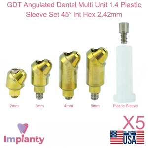 5x GDT Winkel Dental Multi Unit 1,4 Kunststoffhülsen Set 45° Int Sechskant 2,42mm - Bild 1 von 13