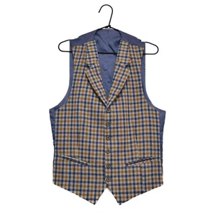 SuitSupply 100% Wool Capetown Plaid Check Waistcoat Suit Vest Size 46 - Picture 1 of 9