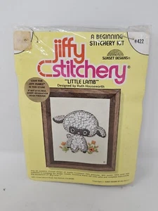 Jiffy Stitchery "LITTLE LAMB" Kit #422 Sunset Designs NIP - Fits 4 x 5" Frame - Picture 1 of 6