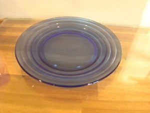 Hazel Atlas Plate Modern tone Cobalt Blue Glass 9" Replacement Vtg - Picture 1 of 3