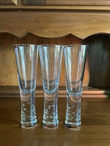 Krosno Verve Crystal Bubble Stem Champagne Flutes Lot Of 3 Celebration Toast - Picture 1 of 10