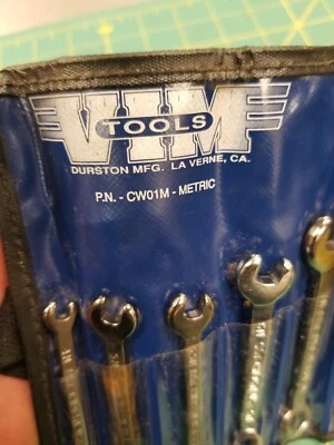Vintage VIM TOOLS CW01M Tools 7-Piece Metric Combination Wrench Set Made In USA  - Image 1 of 4