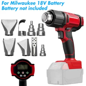 Cordless Heat Gun Hot Air Gun Compatible with Milwaukee 18V Battery Cordless - Picture 1 of 12