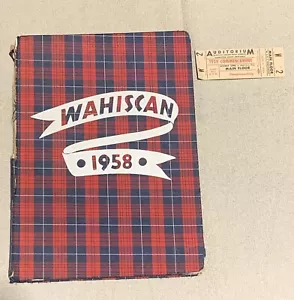 1958 Yearbook Wahiscan Wausau High School Wisconsin Sports Ski Club FOOTBALL WI - Picture 1 of 22