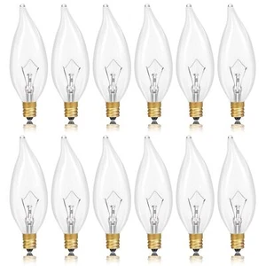 E12 Incandescent Light Bulbs 40Watt Warm White 2700K, 300 Lumens Candelabra 12PC - Picture 1 of 12
