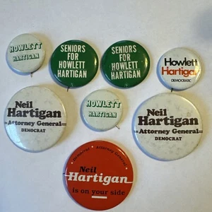 8 Vintage Neil Hartigan Pinbacks - Picture 1 of 8