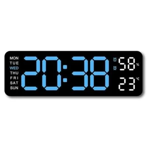 Large LED Digital Wall Desk Clock Desk Alarm Clock Temperature Date Week Display - Picture 1 of 22