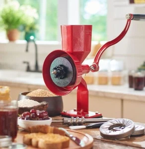 Wondermill Manual Hand Grain Mill Red Wonder Junior Deluxe for Dry and Oily Grai - Picture 1 of 4