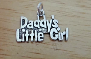 14x20mm Father Dad Daughter says Daddy's Little Girl Sterling Silver Charm - Picture 1 of 2