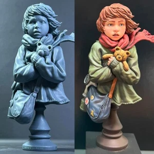 Modellino bambina in resina scala 1/10 busto kit smontato e non dipinto - Foto 1 di 3