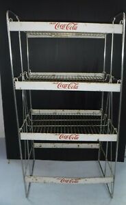 Vintage~Coca Cola~Coke~Soda 4 Shelf Store Display Metal Rack~1 Missing Shelf
