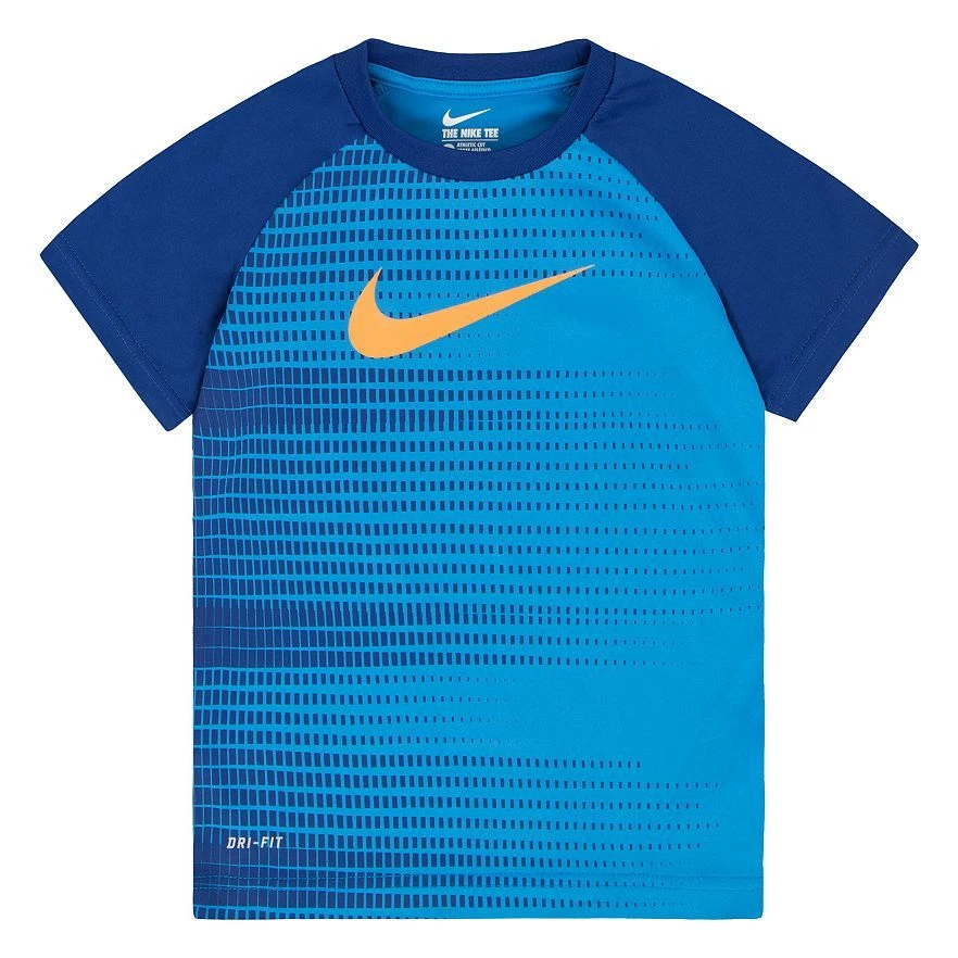 Camiseta NIKE Dri-FIT Raglán Manga Corta Niño ** FOTO AZUL/NARANJA - 4 ** NUEVA CON ETIQUETAS Foto 1 de 1