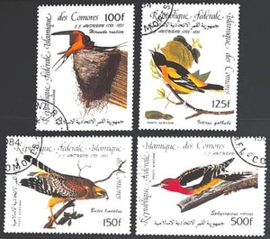 COMOROS ANIMAL AUDUBON BIRDS full VFU set (4) 1985 AIR #C139-42 Mi 726-9 - Picture 1 of 1