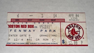 4/4/94 Detroit Tigers Red Sox Opening Day Fenway Park MLB Ticket Stub Dawson HR
