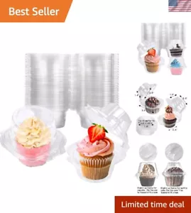 Pack Individual Cupcake Containers Plastic Cupcake Boxes Cupcake Holders Stac... - Picture 1 of 9