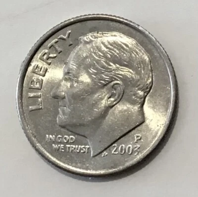 2003 P - Roosevelt Dime w/Lamination & Die Chip Errors Obverse & Reverse - #d139 - Image 1 of 4