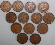 13 Coin Lot 1909 Indian Head Cents Circulated You Grade Bronze 1c Us Type Coins