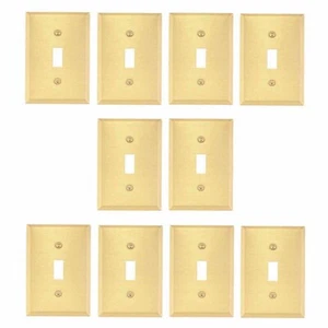 10 Switch Plate Brushed Brass Single Toggle/Dimmer | Renovator's Supply - Picture 1 of 2