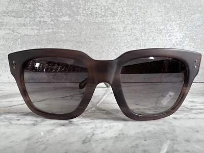 Linda Farrow Sunglasses Brown plastic gold snake arms LFL 71 21 52 21 145 - Image 1 of 4