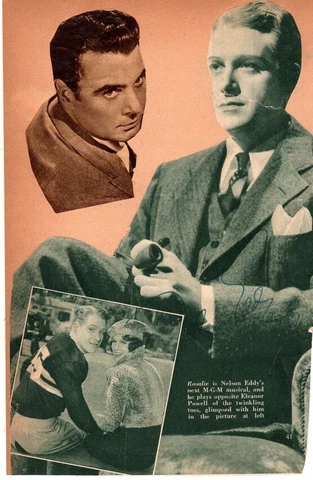 E-NELSON EDDY Cutouts and signature from magazine pages w/coa Cover