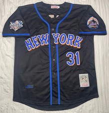 METS JERSEY #31 MIKE PIAZZA SIZE M-2XL BLACK NEW YORK 2000 WORLD SERIES MENS