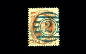 US Stamp Used, VF/XF S#159 GREAT fancy 2 blue cancel - Picture 1 of 1