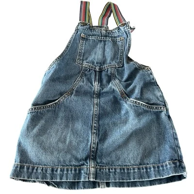 Jersey de mezclilla GAP para niñas talla S correas arco iris bolsillos delanteros traseros Foto 1 de 4