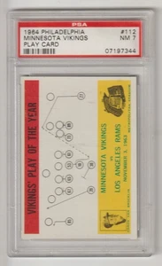 1964 Philadelphia #112 Minnesota Vikings - Play Card PSA 7 - Bild 1 von 2