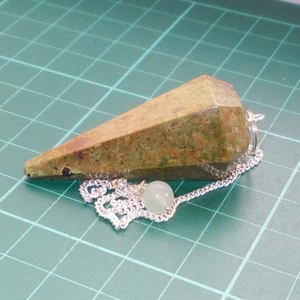 Auction Versuvianite Point Dowsing Pendulum Gemstone Crystal Dowser - Picture 1 of 1