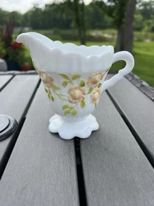 Talismán de vidrio de leche Fenton vintage rosa amarillo patas crema repuesto - Imagen 1 de 13