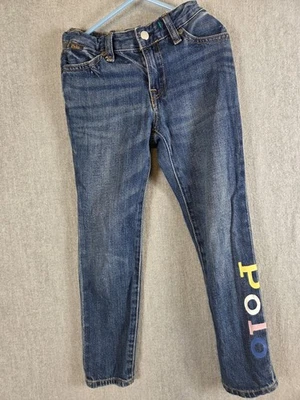 Polo Ralph Lauren Jeans Girls 6 Astor Slim Boyfriend Color Paint Logo Retro Y2K - Image 1 of 4