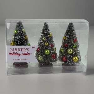 Jo-Ann Set of 3 Miniature Decorated Sisal XMAS Trees Maker’s Holiday Littles NEW - Picture 1 of 6