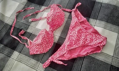 Bikini vintage Itsy Bitsy rojo y blanco a lunares - talla 40 - colección Lafayette. Foto 1 de 4