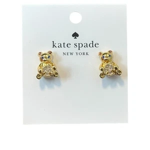 Kate Spade Oh What Fun Spade Teddy Bear Studs earrings - Picture 1 of 9