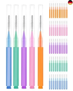 50 Stück Interdentalbürsten,Interdentalreiniger Wiederverwendbar mit Etui zur R - Bild 1 von 6