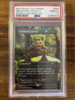 MTG✨UNNATURAL GROWTH FOIL✨SLD X MARVEL Wolverine PSA 10 RARE BONUS Groot Card - Image 1 of 4