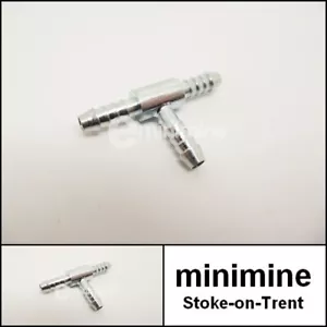 Classic Mini Twin Carb T-Piece To Take 1/4" Fuel Hose 12H889 petrol pipe metal - Picture 1 of 1