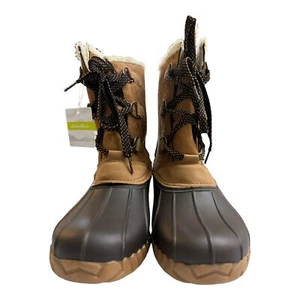 Eddie Bauer Women's Faux Fur Lined Comfort Footbed Duck Boots - Picture 1 of 7