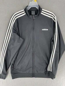 Adidas Sweater Men’s Large Full Zip Mock Neck Retro 3 Stripe Micro Fleece - Picture 1 of 12
