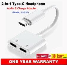 2in1 USB Type-C USB-C Headphone Jack Audio DAC Splitter Adapter PD Fast Charging