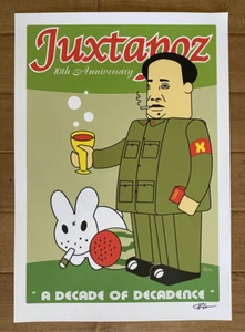Frank Kozik SIGNED Chairman Mao Labbit Poster Art Giclee Print LE AUTOGRAPHED - Picture 1 of 2