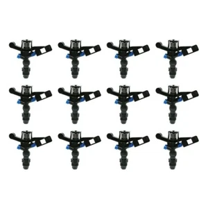 12pcs Plastic Impact Sprinkler Heads Adjustable - 1/2in Thread Plastic Black NEW - Picture 1 of 7